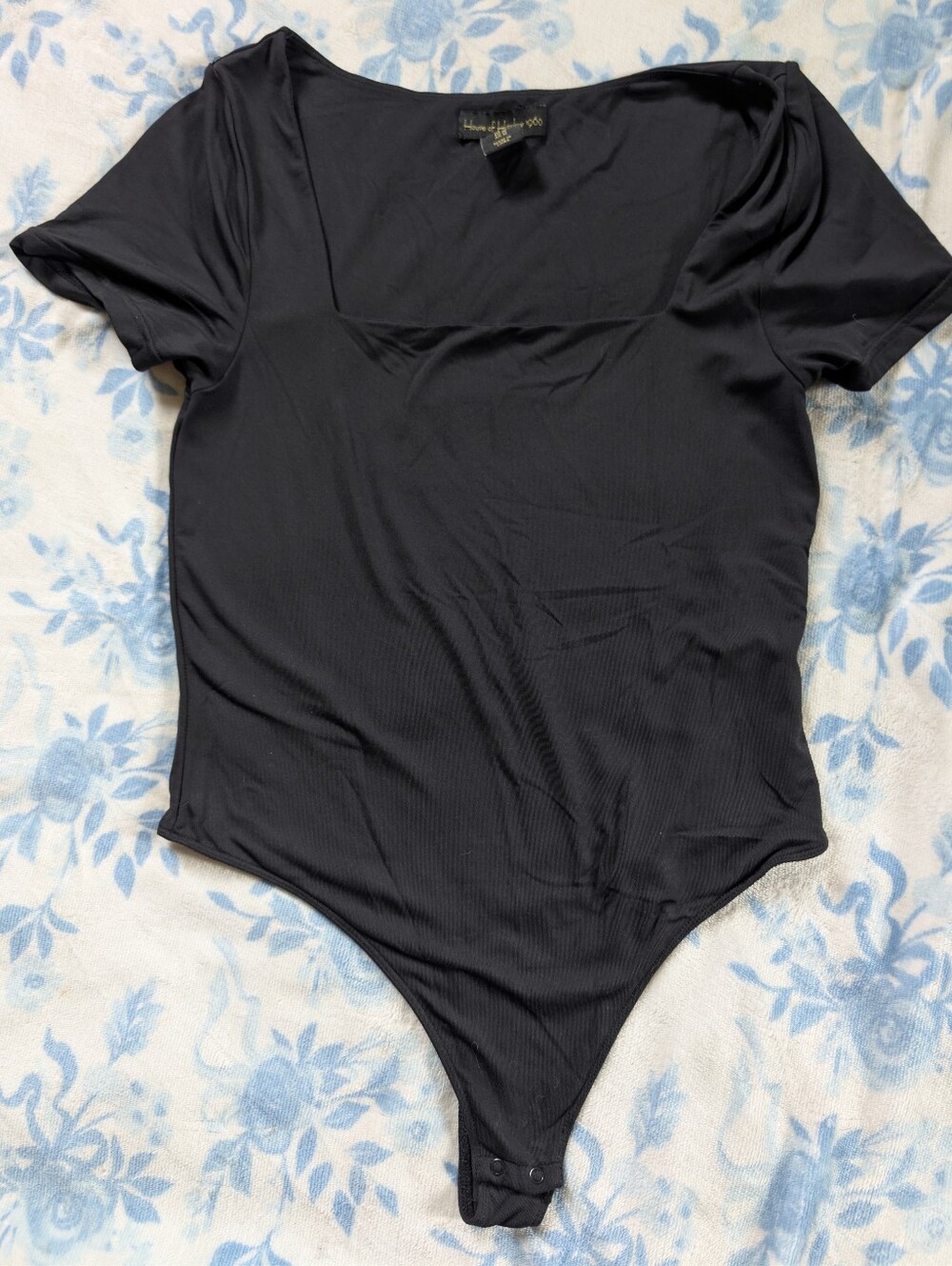 House of Harlow 1960 Black Short Sleeve Bodysuit